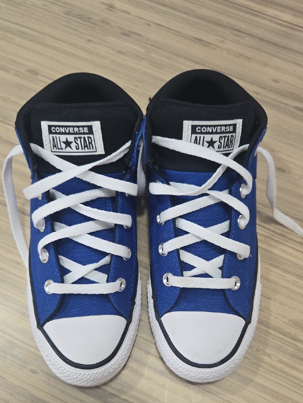 Converse Kids  Blue and White High Top Sneakers